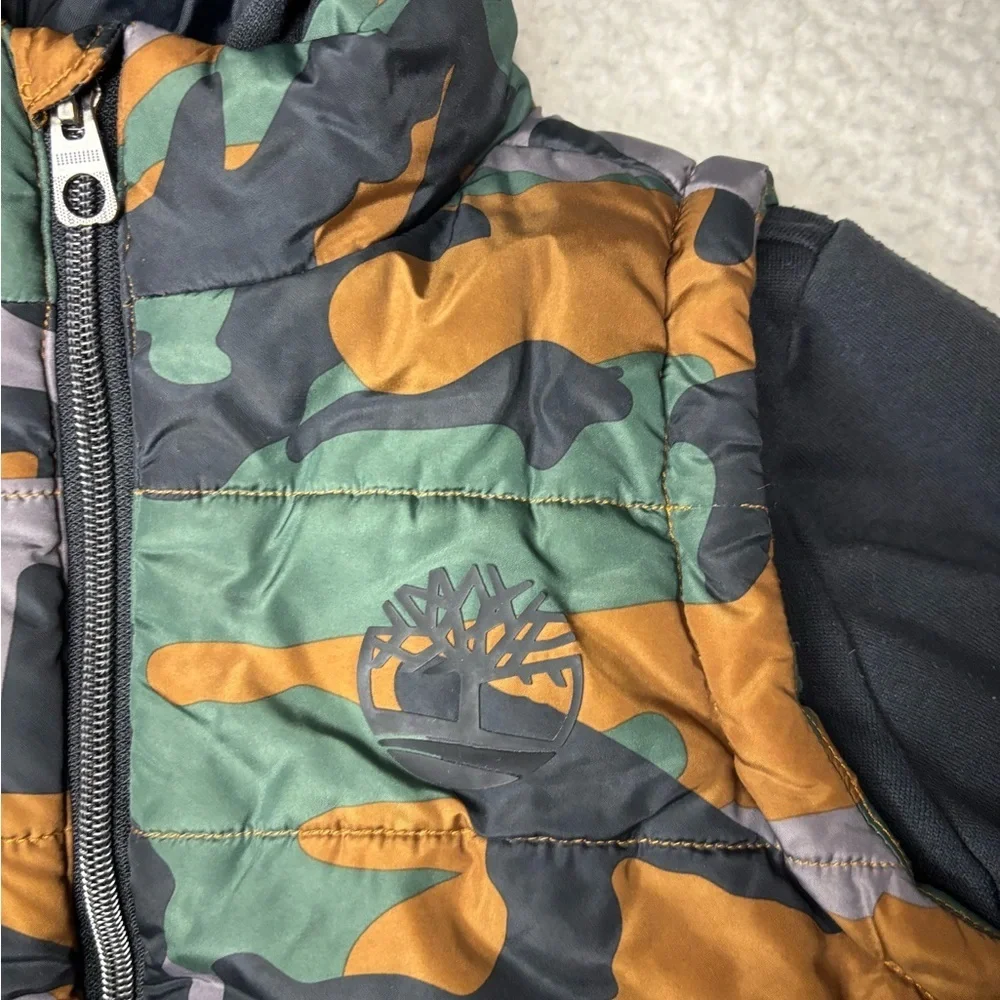 Timberland Kids Camo Quilted Puffer Hybrid Jacket